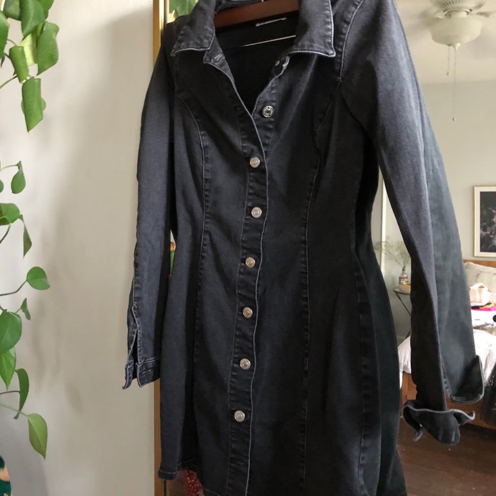 Black Denim Minidress 🖤